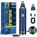 Ear & Nose Hair Trimmer with LED Display for Men Women Painless USB Rechargeable Eyebrow & Facial & Nose Hair Trimmer Clipper Professional IPX7 Waterproof Dual Edge Blades (Cyan)