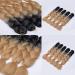 Showjarlly Jumbo Braid Art Hair Extensions - 24 Inch Ombre KanCalon Braids (5 Pack) for Crochet & Box Braids - Black/Light Brown - Buy Online on GoSupps.com