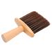 Large Barber Hair Cutting Brush with Wooden Handle Barber Face Brush for Face Neck Duster Hair Cutting Accessories (Brown)
