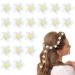 Bekecidi 20 Pieces Whimsical Little Flower Hair Clips Small Charming Fashion Hair Clips Vibrant White Hair Clips Party Hair Accessories Women Girls Hair Beautification