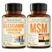 Glucosamine Chondroitin MSM Joint Support Supplement & High Potency MSM Supplement (2000mg per Serving) for Cartilage & Joint Health