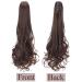 Ponytail Extension with Clip - 18 Heat Resistant Medium Brown Braid - Real Hair Look Smooth & Corrugated Styles - International Shipping Available - Buy Online on GoSupps.com