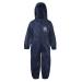 Metzuyan Baby Boys and Girls Unisex Waterproof Puddle Rainsuit All-In-One Dry Suit Outfit 18-24 Months Navy