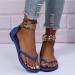 Buy XTZYGLFD Women's Casual Summer Sandals - Lightweight Blue Thong Flat Roman Style with Ankle Ring - Size 5.5 UK | International Shipping Available - Buy Online on GoSupps.com