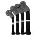 Scott Edward Knit Wood Golf Covers 4 Pieces Handmade Knitted Item Fit Over Well Driver Wood(460cc) Fairway Wood2 and Hybrid(UT) Black and White Dot