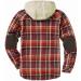 MILAX Mens Padded Shirts Lumberjack Hooded Long Sleeve Coat Hooded Quilted Shirt Warm Lined Hooded Flannel Lined Fleece Hoodies Check Button Shirt Checked Flannel Shirt A-red M - Buy Online on GoSupps.com