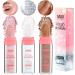 Highlighter Powder Body Glitter Highlighter Makeup Stick Face High Gloss Sparkle Loose Highlight Powder Brightens Makeup Stick for Face Body Hair Cosmetic 3Colors (Color : Fairy Pink) - Buy Online on GoSupps.com