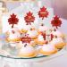 Red Glitter Canada Day Cupcake Toppers Set of 18 - This is a perfect Canada Day on July 1st: a baby shower party and themed birthday party decoration for boys and girls - SugarGera - Buy Online on GoSupps.com