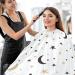 Waterproof Barber Cape - Black Gold Stars Moon | Unisex Hair Cutting Bib for Men & Women - Cheetah Design - Buy Online on GoSupps.com