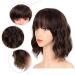 ENTRANCED STYLES Dark Brown Wig with Blonde Highlights - Natural Short Wavy Bob with Bangs, Heat Resistant Synthetic for Daily & Party Use, 12â€‌ - Buy Online on GoSupps.com