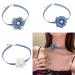 Oralgo Blue Denim Choker Necklace with Large Flower | Trendy 2024 Women's Accessory | Fashionable Denim Necklace for Girls - Buy Online on GoSupps.com