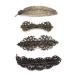 4PCS Retro Hair Barrettes Vintage Metal Bronze Hair Pins French Hair Clips for Women Girl Hair Accessories (Bronzer-4pcs)