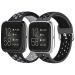 Mosstek Compatible with Fitbit Versa 2 Bands/ Fitbit Versa Bands for Men Women, Sport Silicone Bands for Versa/ Versa 2 Bands for Women Men Compatible for Fitbit Versa Lite Bands, 2 Pack, Large-01 Large Black/Gray+Charcoal…
