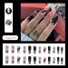 Maggidea False Nails - Long Acrylic Black Stick-on Nails with Butterfly Design for Women | Coffin Ballet French Style Fake Nails for Party - Black Pink Heart - Buy Online on GoSupps.com