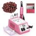 Electric nail cutter professional nail milling milling milling milling mill-nailed file 20 000 rpm acrylic gel nails Polier tool drilling drilling for home and salon use milling cutter Mother's Day gift 1st pink-20000 rpm