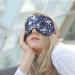 O Bester Natural Silk Sleep Mask Comfortable and Super Soft Eye Mask with Adjustable Strap Ultimate Sleeping Aid Blindfold Blocks Light (Small White Flowers)