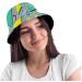 Retro 80s 90s Bucket Hat for Women and Men | Vintage Geometric Style Fisherman Cap - Buy Online on GoSupps.com