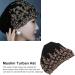 Vintage Embroidered Floral Lace Muslim Turban Caps for Women - Stretch Daily Head Wrap in Black - Buy Online on GoSupps.com