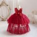 Miipat Baby Girl Tulle Sleeveless Princess Party Dress with Headband, Wine, 6-12 Months - Buy Online on GoSupps.com