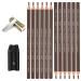 1PC PVC duck snable eyebrows pencil pencil 4-in-1 sharpening tool and 12PCs waterproof eyebrow-pee OFF 1818 brow pencils for microblading eyebrows beauty (set a)