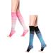 Geyoga 15-25 mmHg Open Toe Compression Socks Calf Toeless Compression Socks for Women or Men Sports Circulation Travel Large Size (Pink White Blue Black 2 Pairs) Pink White Blue Black 2