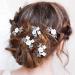 Yean Silver Bride Wedding Hair Pins Flower Bridal Hair Pieces Rhinestone Hair Accessories Prom Hair Clips for Women and Girls(Pack of 5)