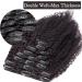 18" Afro Kinky Curly Clip in Human Hair Extensions DOUBLE WEFT #1B Natural Black (120g) - Buy Online on GoSupps.com