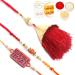 Ghasitaram Gifts Rakhi for Brother Rakhis Online - Set of 3 Bong of Blessings Bhaiya Bhabhi Rakhi and Selfiewala Bhai Kids Rakhi with 200 GMS of Besan Barfi