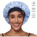 Leaf Pattern Silk Satin Sleep Cap for Curly Hair - Adjustable Double Layer Bonnet for Women - Buy Online on GoSupps.com