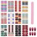 NICENEEDED 12 Sheets Nail Art Stickers Strips Self-Adhesive Full Wrap Nail Polish Stickers Manicure Decoration Kit With 1Pc Nail File For Women Girls Nail DIY(Style 3)