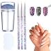 Clear Silicone Jelly Stamper Nail Art Brushes Transparent Nail Stamper Scraper for French Tip Nails Art Design Manicure Tools 1 Stamper+3 Pens