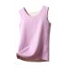 Women inner fleece thermal underwear upper - Ski underwear sleeves negligent thermal underhirt leece functional underwear warm underwear cotton tank top v -neck lounge lila 3xl