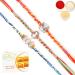 Ghasitaram Gifts Rakhi for Brother Rakhis Online - Set of 3 6300 6371 6400 Fancy Rakhis with 200 GMS of Besan Barfi