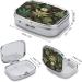 Pill Box A Puff in Time | Decorative 2 Compartment Marijuana Print Pill Organizer | Portable Metal Case for Pocket & Purse - Shop Internationally - Buy Online on GoSupps.com