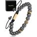 MagnetRX Magnetic Hematite Bracelet MAX Strength Magnetic Stones Beaded Magnetic Bracelets for Men and Women (Gold Zeus 8mm Bead)