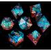 Sharp Edge DND Dice Set Handmade 7 Accessories Dice for Dungeons and Dragons TTRPG Games, Multi-Sided RPG Polyhedral Resin Sharp Edge Dice Roleplaying Games Shadowrun Pathfinder MTG Blue Red