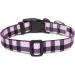Suredoo Adjustable Dog Collar - Soft Nylon for Small & Medium Dogs | Purple Checkered (M 33-55 cm) - Buy Online on GoSupps.com