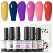 Rstyle gel nail polish set 6 colors blue purple red uv nail polish popular set french shellac nail polish color gel for gel nails set soak off starter set nail design nail art