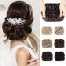HANYUDIE Messy Bun Hair Piece Chignon Scrunchie Easy Stretch Hairpieces Combs in Chignon Hair Piece for Women (Brown) 8L