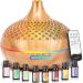 Zovhyya aroma diffuser 500 ml of diffuse humidifier aromatherapy diffuser 14 LEDs with remote control 3 timer and automatic shutdown for living room bedroom yoga as gold3
