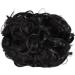 Yamel Curly Bun Scrunchie Hairpiece in Black | Synthetic Updo Combs Chignon Extension for Women - Buy Online on GoSupps.com