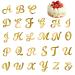 27 PCS Acrylic Alphabet Cake Topper Gold Cake Letters Decoration DIY Personalized Name Cupcake Toppers Mirror Alphabet A-Z Cake Picks for Birthday Party Wedding Graduation Cake Decoration (Uppercase)