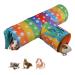 Pet Small Animal Tunnel,HOMEYA Guinea Pig Hideout Play Tube Toys Hideaway Bedding with Fleece Forest Curtain for Chinchillas,Hedgehogs,Rats,Sugar Glider-Removable Two Side Pad Cage Accessories-Rainbow S-10.8"X4.7" Rainbow