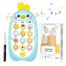 Aolso baby phone musical toys baby toys smartphone toy phone for children electronic spoken language learning gift for babies girls and boys (chick-blue) blue-chicks