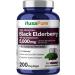 NusaPure Black Elderberry 50:1 Extract 100 mg Equivalent to 5 000mg per Veggie Capsules 200 Count (Vegan Non-GMO Bioperine) Dietary Supplement