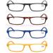 High-Quality 4 Pack Reading Glasses 2.5 for Men & Women | Comfortable Rectangular Design | Great Reading Aid in Mixed Colors - Buy Online on GoSupps.com