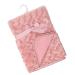Soft Touch Baby Boys Girls Rosebud Fleece Blanket Wrap Shawl Satin Trim & Fleece Back FBP66 (Rose Gold)