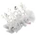 Nishine Baby Crown Hairpins Princess Girls Crown Tiara Hair Clips Tulle Net Tiaras for Kids Gift (Silver)