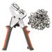 Acymner Handheld Hole Punch Pliers Grommet Tool Kit | Grommet Press Pliers,Portable Handheld Eyelet Machine with 500PCS Grommets of 3/8 Inch (10mm) Silver Eyelets