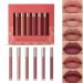Scnvsi 6pcs Matte Liquid Lipstick Set Lip Stain Makeup Kit, Waterproof Long Lasting Matte Lipstick Set for Women Girls